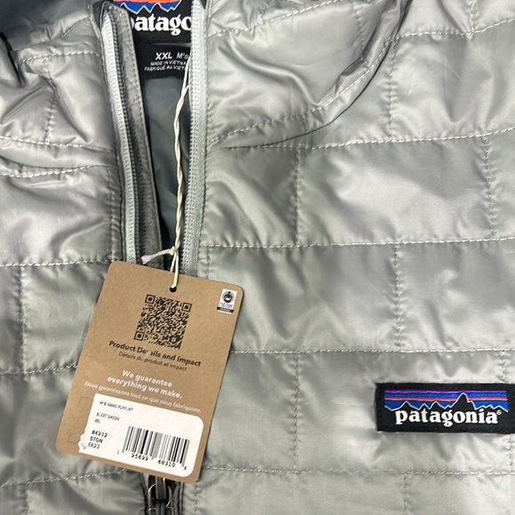 Patagonia Men's XXL Nano Puff Jacket Sleet Green Grey NWT Gray Puffer Puffy - Picture 10 of 11